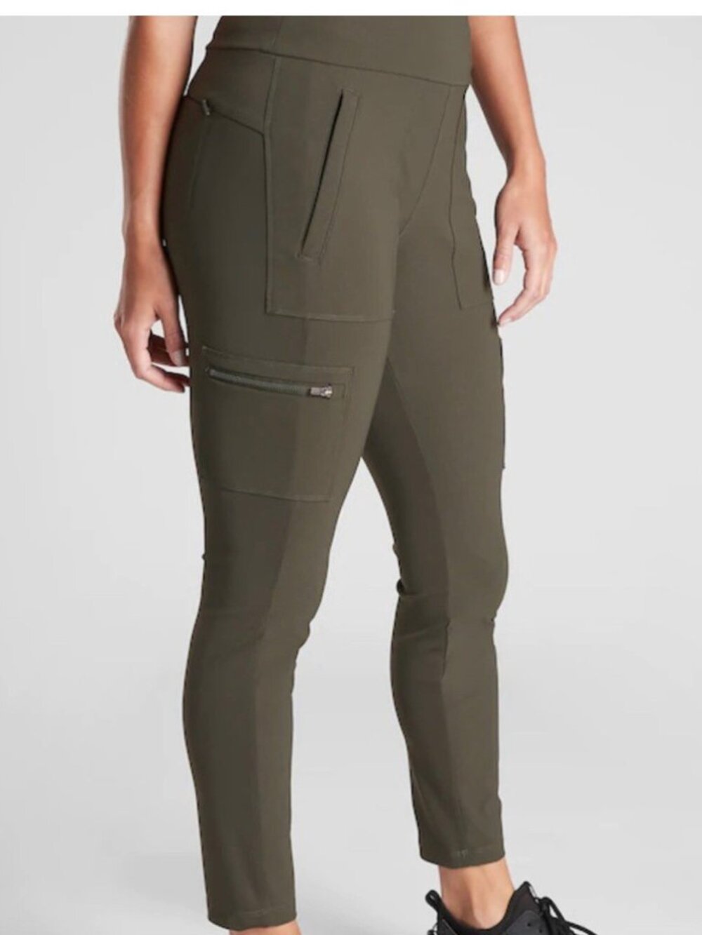 Athleta Headlands Hybrid Cargo II Tight Pants Size 16 Taupe Brown